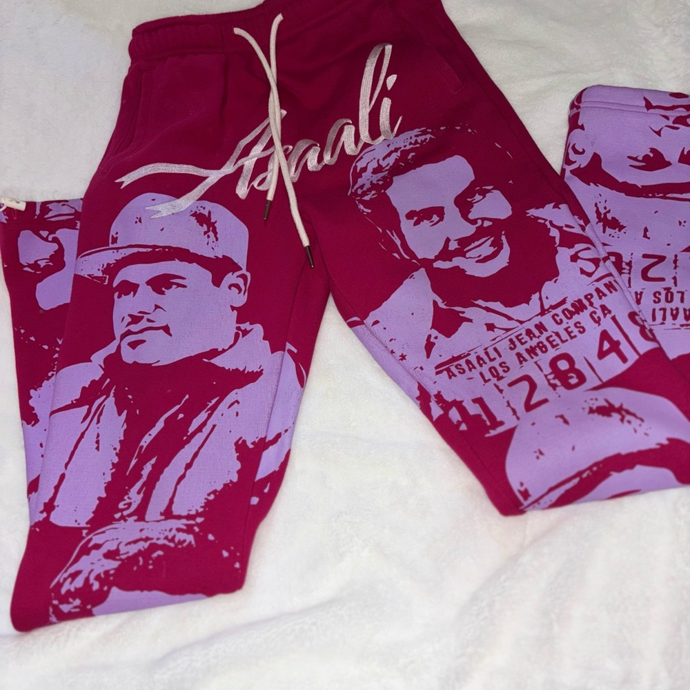 Asaali Graphic Joggers - pink and Purple